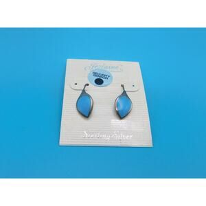 Jazlaine Earrings .925 Sterling Silver Blue Tear Drop Dangle Thailand
